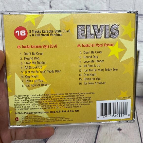 Elvis Presley CD Karaoke Set of 3 Tin Case Lyric Book and Door Hanger - Picture 6 of 10